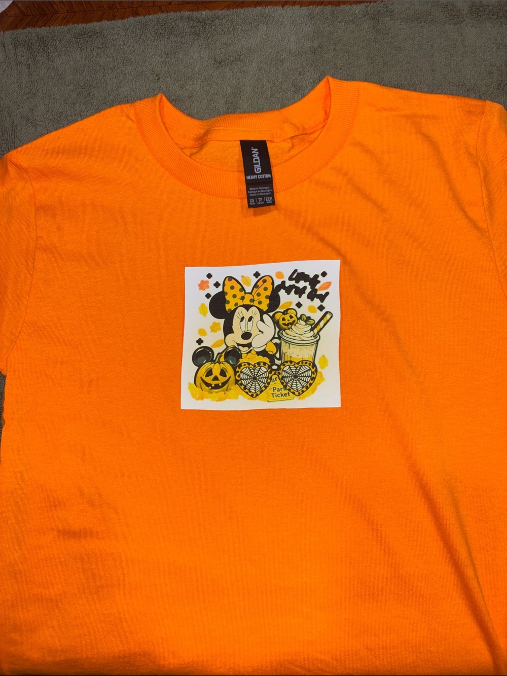 Gildan Orange Kids Minnie Mouse Halloween Graphic Tee